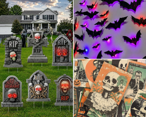 Halloween decorations cover photo collage