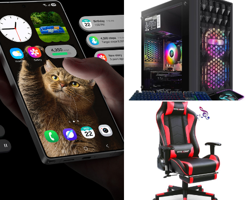 PCs, computer and accessories cover photo collage