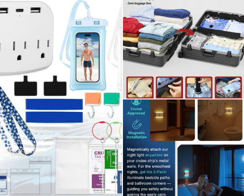 My cruise essentials wouldn't get on a ship without these cover photo collage