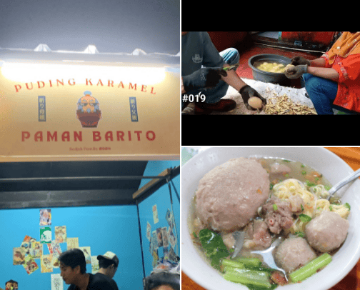 Casual work, snacks & street food | Video Youtube & Maps cover photo collage