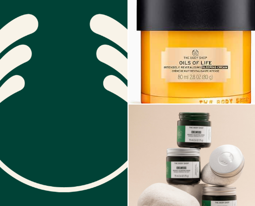 body shop face products cover photo collage