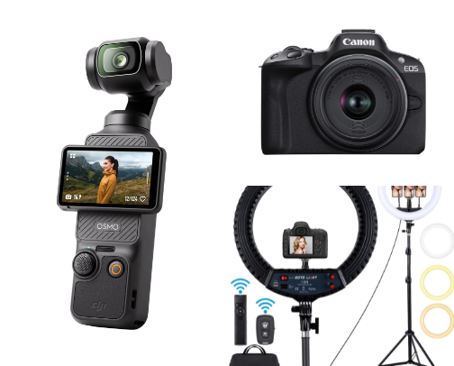 Must haves as a content creator cover photo collage