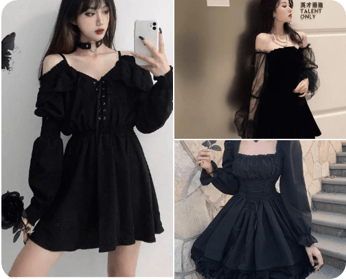 Goth & Alternative Black dresses ALI EXPRESS-CIDER cover photo collage
