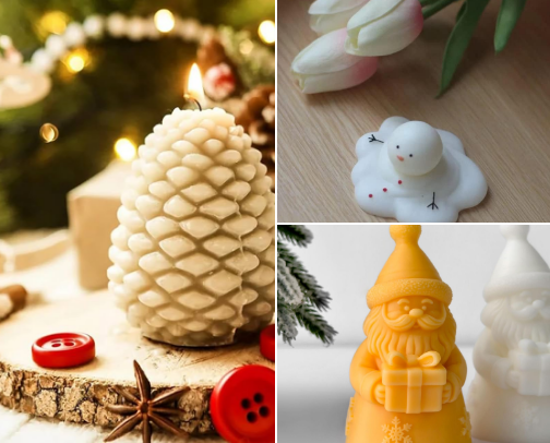 Essential Christmas candle molds cover photo collage