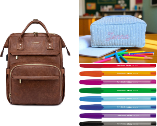 BACK-TO-SCHOOL ESSENTIALS✏️🍎📒 cover photo collage