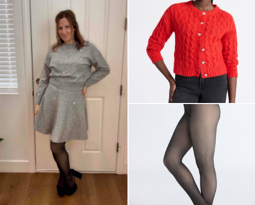 The cutest sweater/skirt set and more!!! cover photo collage