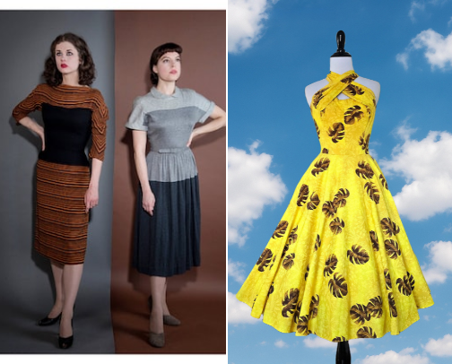 1920s-1960s Vintage Fashion Online Etsy Stores Shopping Recs cover photo collage