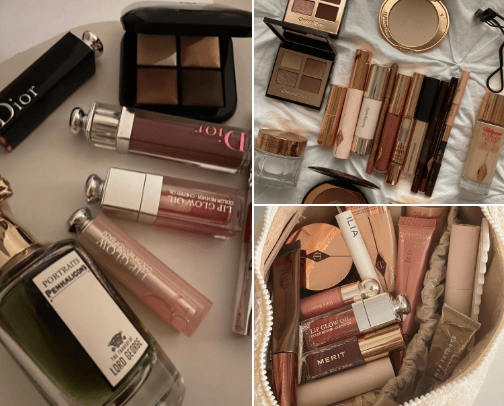 makeup☁️💋 cover photo collage