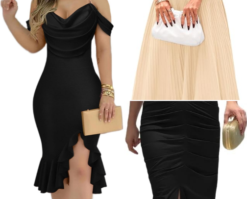 Elegant midi dress for  date,cafe,wedding, looks expensive cover photo collage