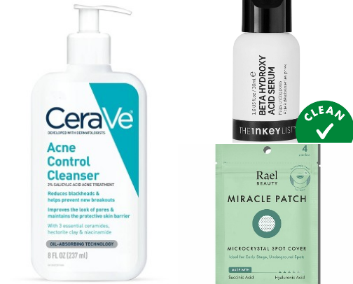 Affordable fragrance free skincare routine for oily/acne prone skin $6-$20 cover photo collage