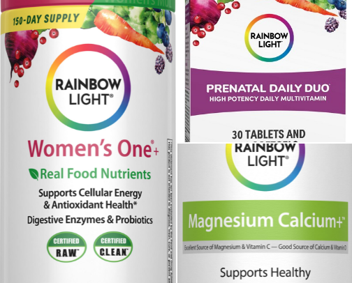 Rainbow Light plant-based vitamins cover photo collage