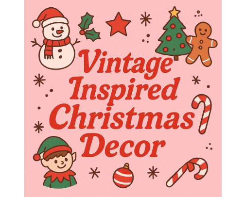Vintage Inspired Christmas Decor cover photo collage