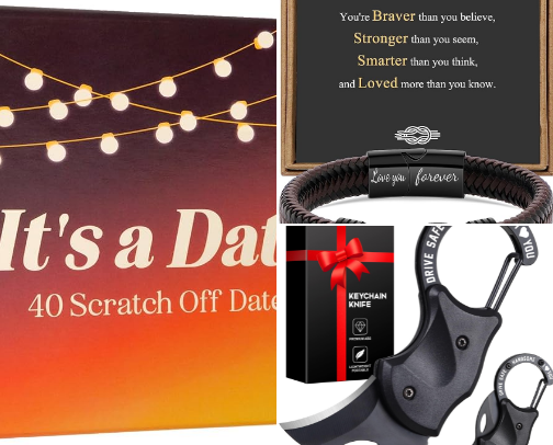 V day gifts for HIM cover photo collage