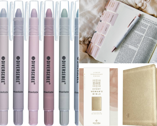 Bibles and accessories cover photo collage