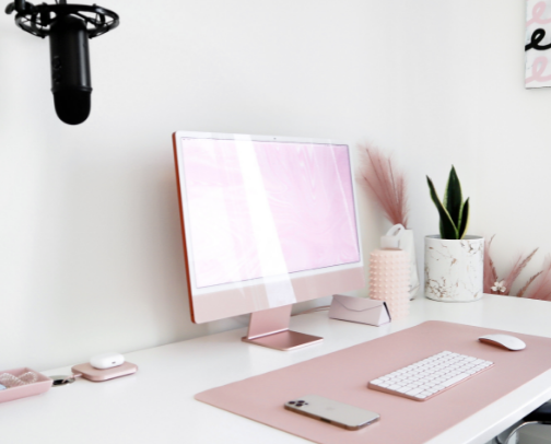 🌸 Feminine Home Office Decor + Furniture for Female Entrepreneurs (Stylish & Functional) 🌿 cover photo collage