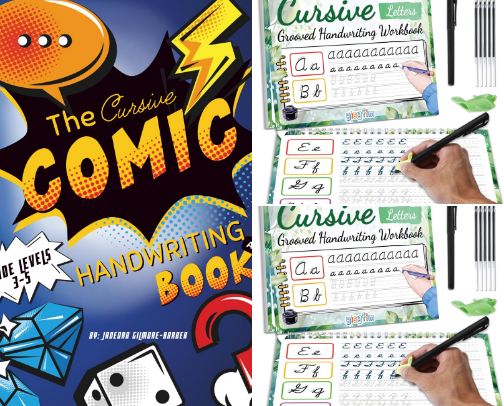 Practice Reading in Cursive with these Books! cover photo collage