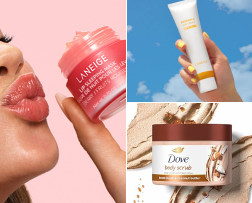 My fave self-care products as a high school girly cover photo collage