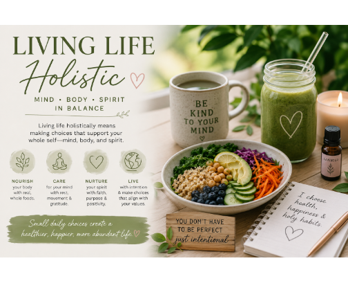 Living Life Holiatically cover photo collage