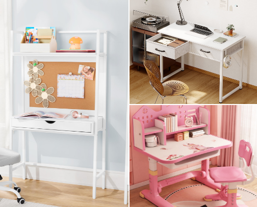 Kids Desk for Homework, Learning, and Creative Play #Walmartpartner cover photo collage