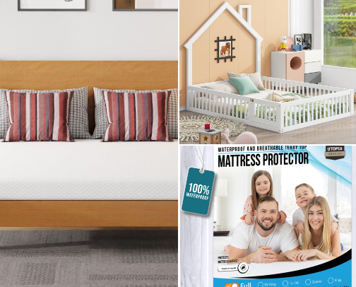 Toddler Floor Bed cover photo collage