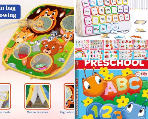 Preschool homeschooling activities,games,books cover photo collage