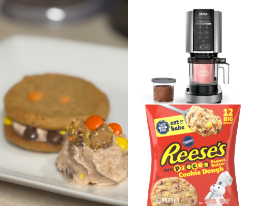 Ninja Creami Reese's Cookie Dough Recipe cover photo collage