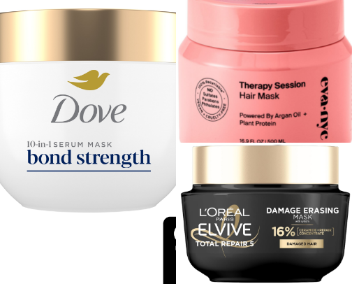 Affordable hair masks cover photo collage