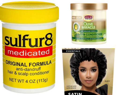 Kinky/curly hair + dry scalp maintenance on a budget cover photo collage