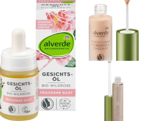 My favorite Alverde products 💚🍵 cover photo collage