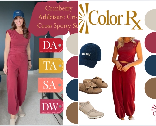 Cranberry Criss Cross Athleisure Set cover photo collage