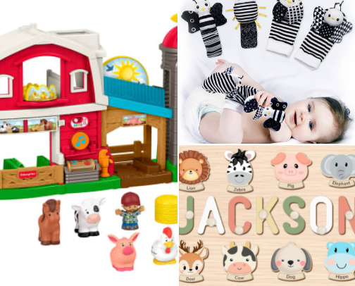 Baby toys for 0-24 months cover photo collage