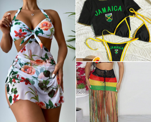 Women's beachwear cover photo collage