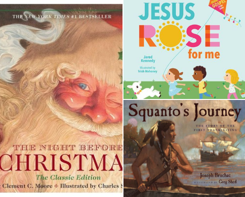 20 Holiday Storybooks for Kids cover photo collage