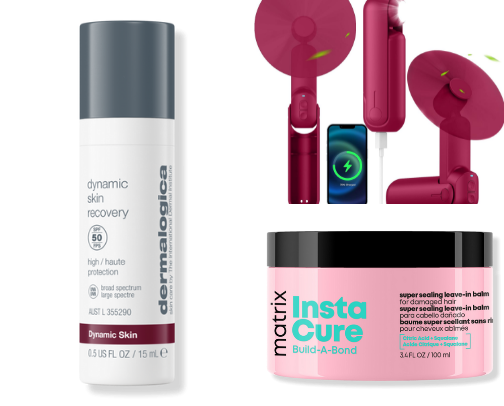 A millennial perimenopausal woman's current beauty buys to combat breakouts, dry hair and skin. cover photo collage