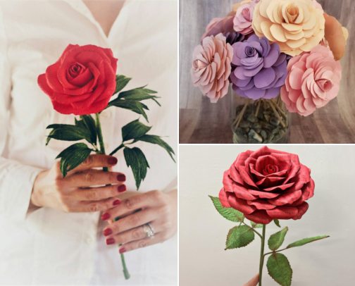 Handmade Paper Flowers That Never Wilt — My Allergy-Free Forever Bouquets cover photo collage