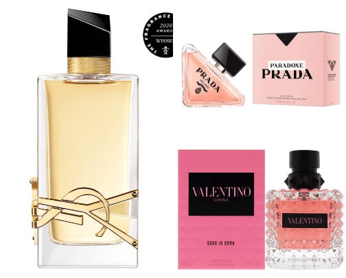 Women's perfumes cover photo collage