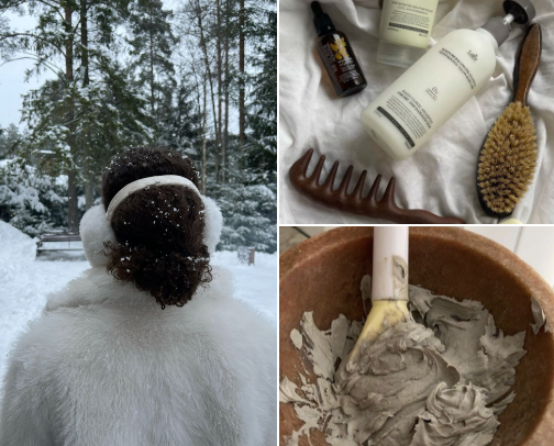 Winter Hair Essentials For Curly Girls cover photo collage