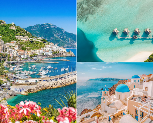 The World's Most Romantic Travel Destinations cover photo collage
