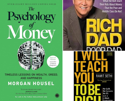My 7 Money & Investing Books Worth Reading: Build Wealth & Invest Smarter list cover photo collage