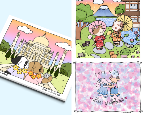Travel Themed Coloring Books 🧳 cover photo collage