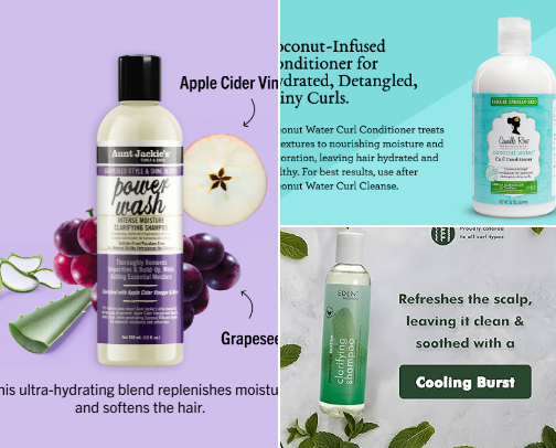 Hair products cover photo collage