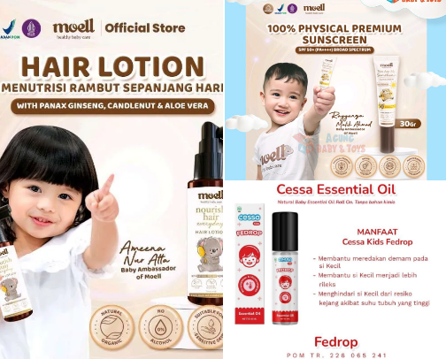 Come on, mom, here are various baby care products, baby clothes and baby toys cover photo collage