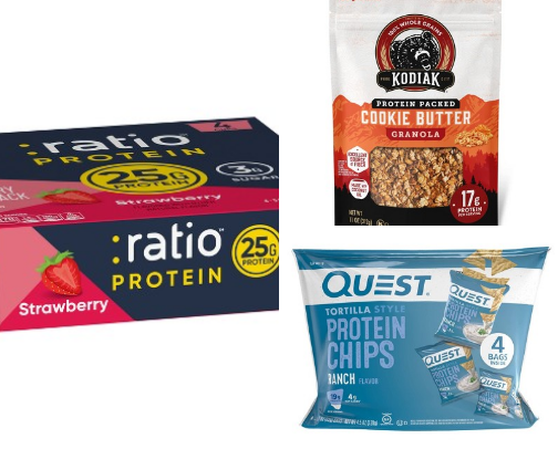 The Tastiest (and Most Affordable) High Protein Snacks cover photo collage