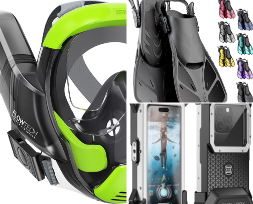 Water sports - Snorkeling or Kayak or SUP cover photo collage