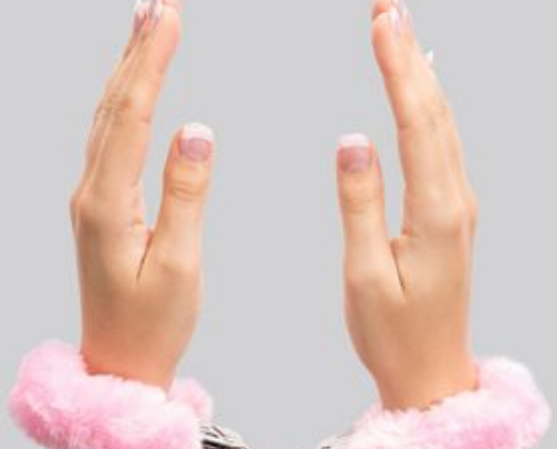 Metal handcuffs with faux fur cover for a gentle, beginner-friendly introduction to bondage cover photo collage