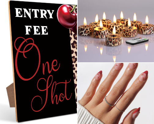 Cheetah and Cherries Birthday cover photo collage