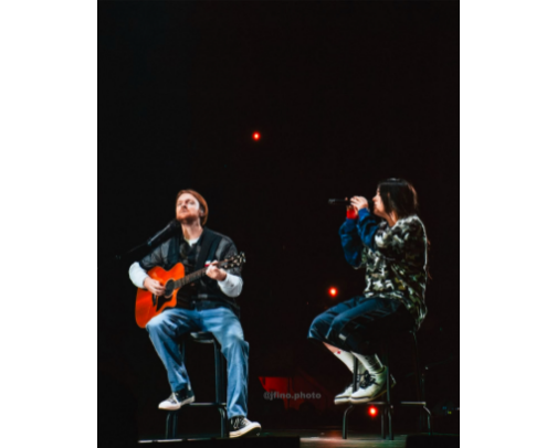 Finneas performing with Billie in NYC N3 cover photo collage