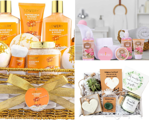 Relaxing Spa Gift Baskets for Self-Care cover photo collage
