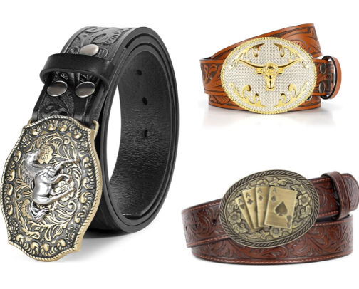 If you're in the Wild West, you need these cowboy belts! (men oriented) cover photo collage