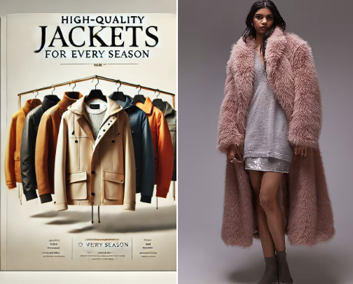 Jacket 🧥"Wear beautiful jackets and style every moment of the day! Our collection offers the perfect combination of elegance, comfort and quality, to make you always feel special. Choose from our designs for every season and occasion!" cover photo collage